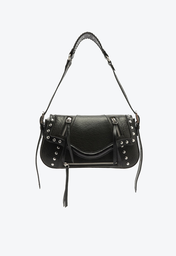 Bolsa Preta Schutz Média Groove Couro Craquelado