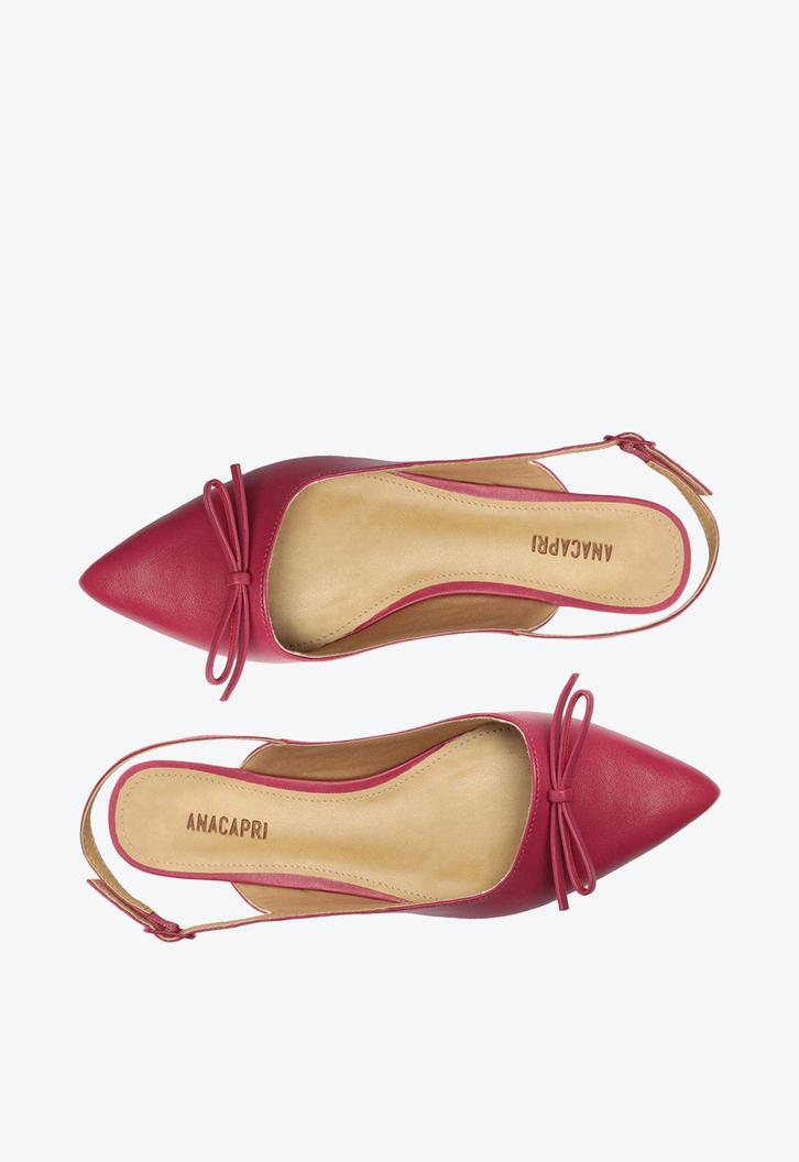 Sapatilha Rosa Anacapri Slingback Bico Fino Laço