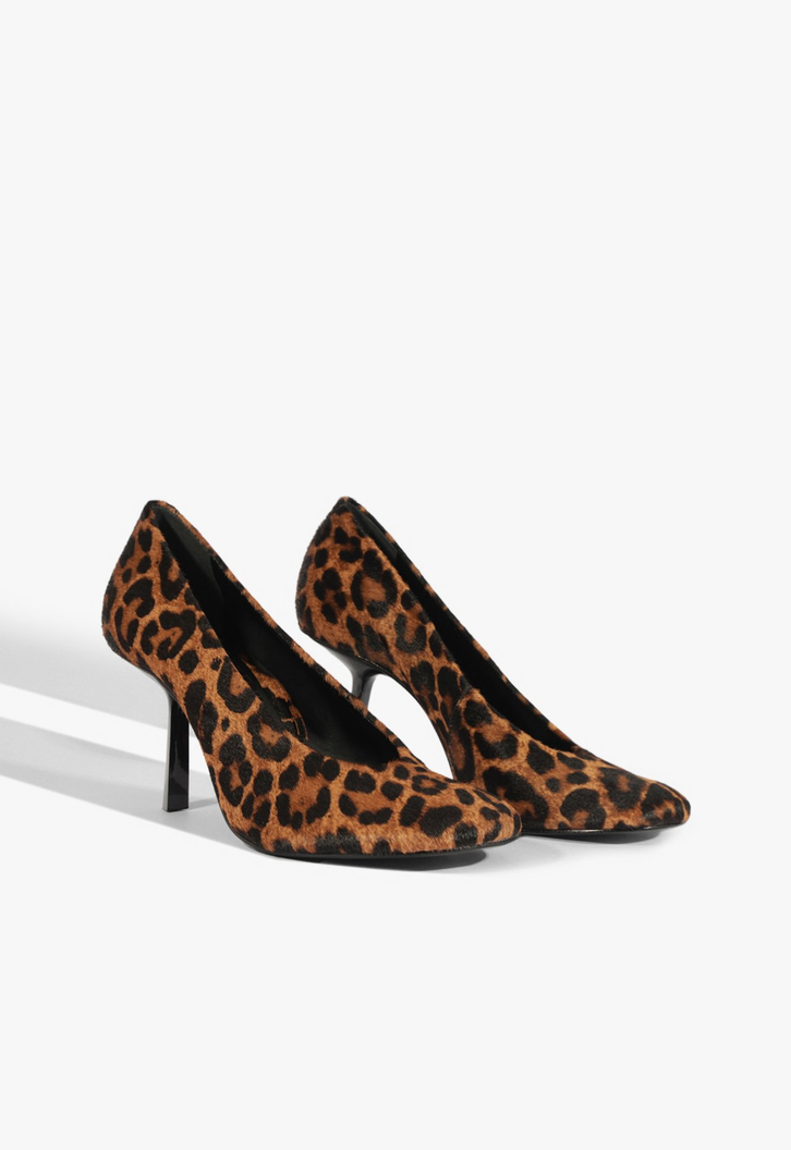 Scarpin Couro Salto Fino Alto Animal Print