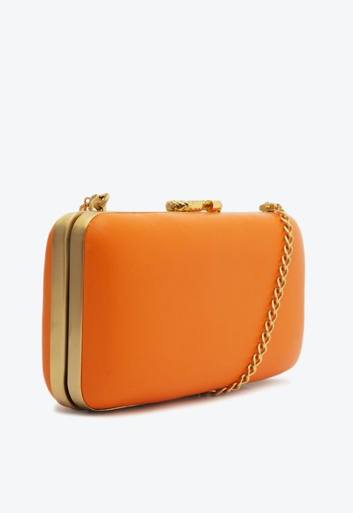 Bolsa Clutch Brenda Couro Laranja