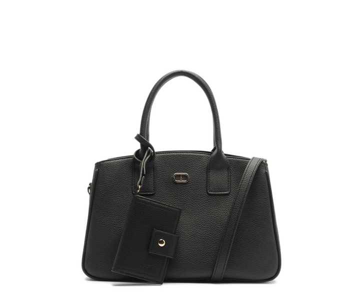 Bolsa Tote Média Bag Charm Porta-Cartão Preta