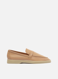 Mocassim Nude Arezzo Couro Tira Detalhe