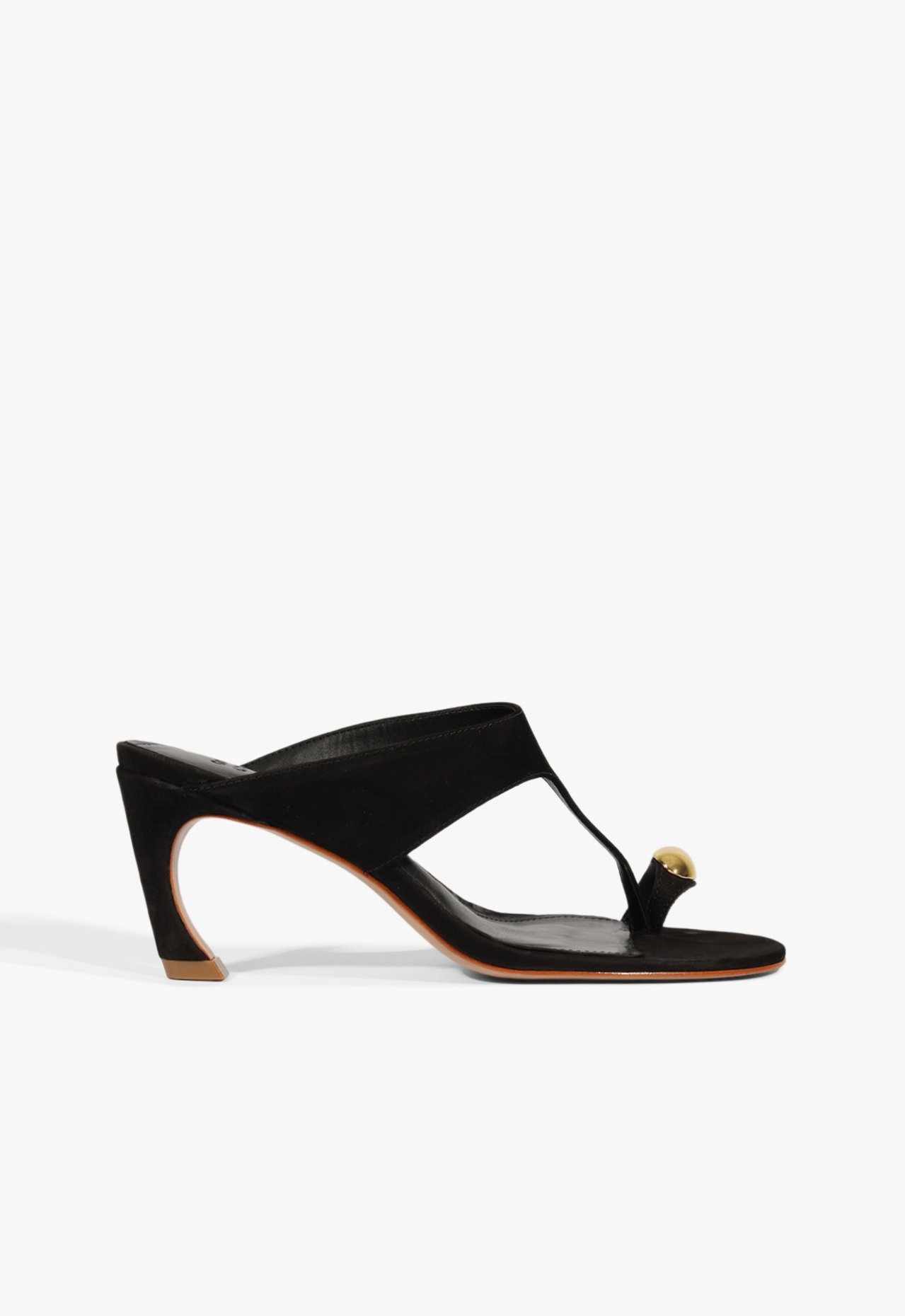 Sandália Mule Salto Maisie Nobuck Preta | ZZ MALL
