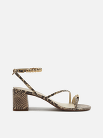 Sandália Snake Salto Médio Bloco Metais Dedeira | ZZ MALL