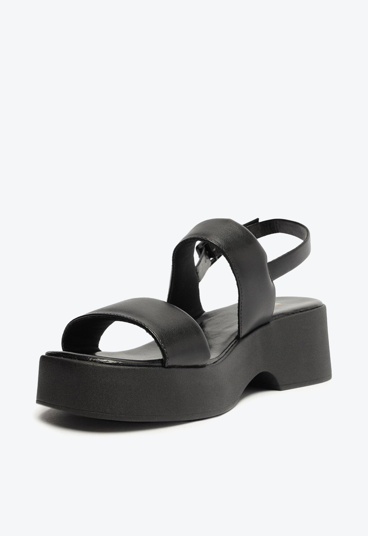 Sandália Flatform Preta Anacapri Mirella Duas Tiras