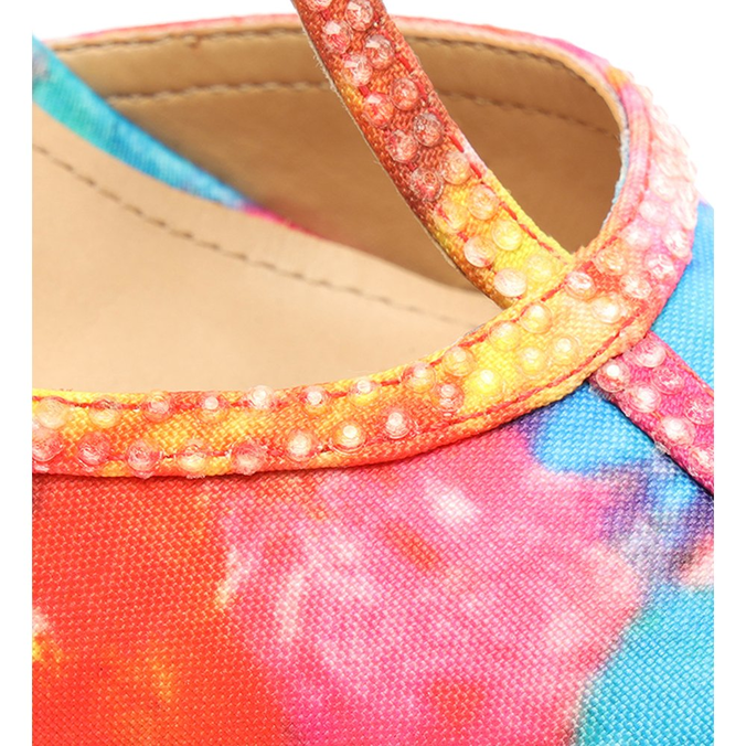 Sapato Scarpin Chiara Tiras Colorido Tecido Estampa