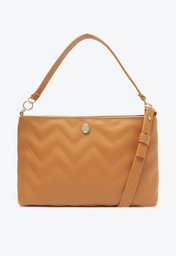 Bolsa Crossbody Marrom Anacapri Baguete Média Matelassê