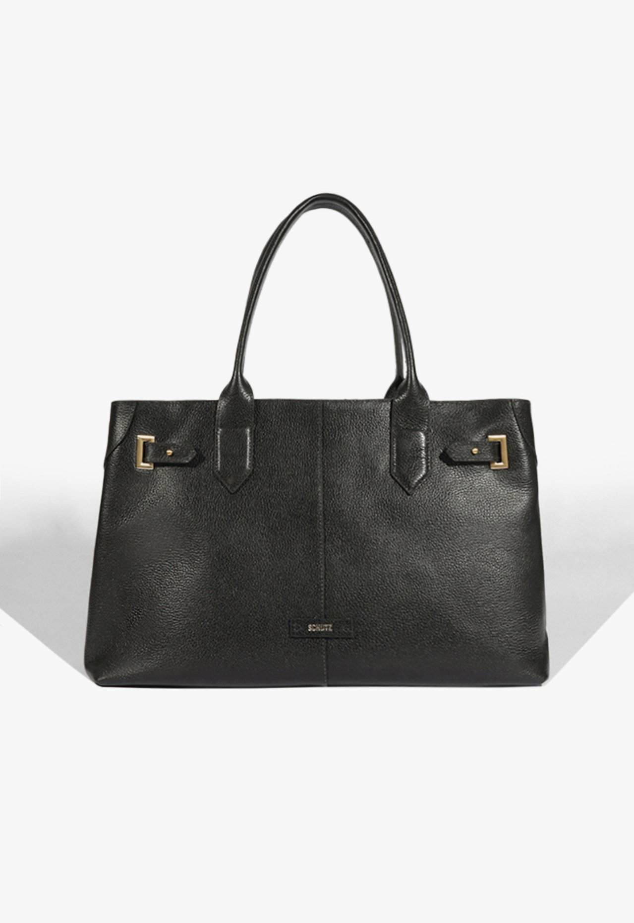 Bolsa Tote Sally Grande de Couro Preta | ZZ MALL