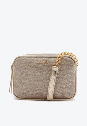 Bolsa Tiracolo Dourada Anacapri Pequena Textura Glam