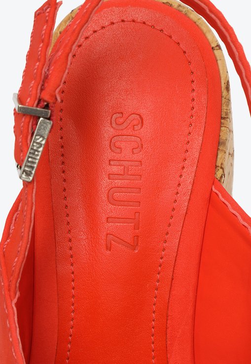 Sandália Meia Pata Velma Couro Vermelha