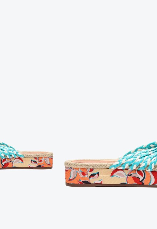 SANDÁLIA RASTEIRA ESTAMPADA COLORIDA SCHUTZ FLATFORM