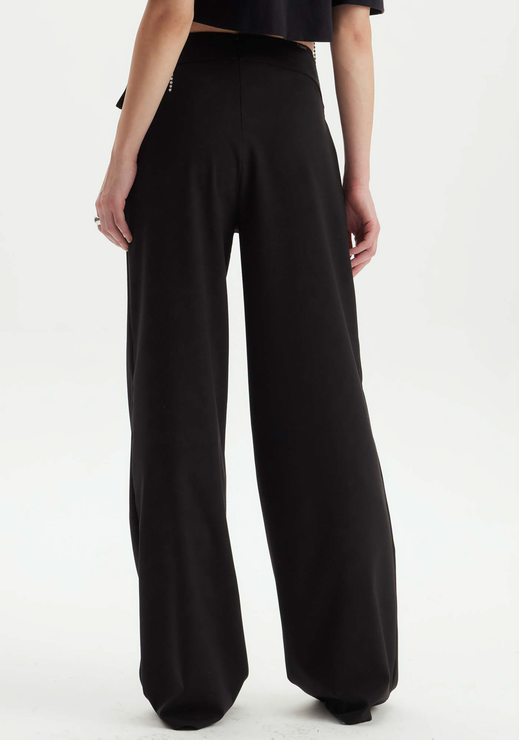Calça Preta Lança Perfume Full Length Cintura Alta