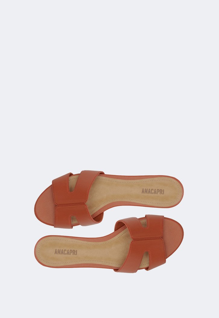 Rasteira Recortes Tira H Marrom