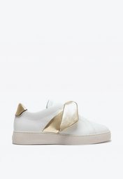 Asymmetric Clarita Sneaker Leather White/Golden