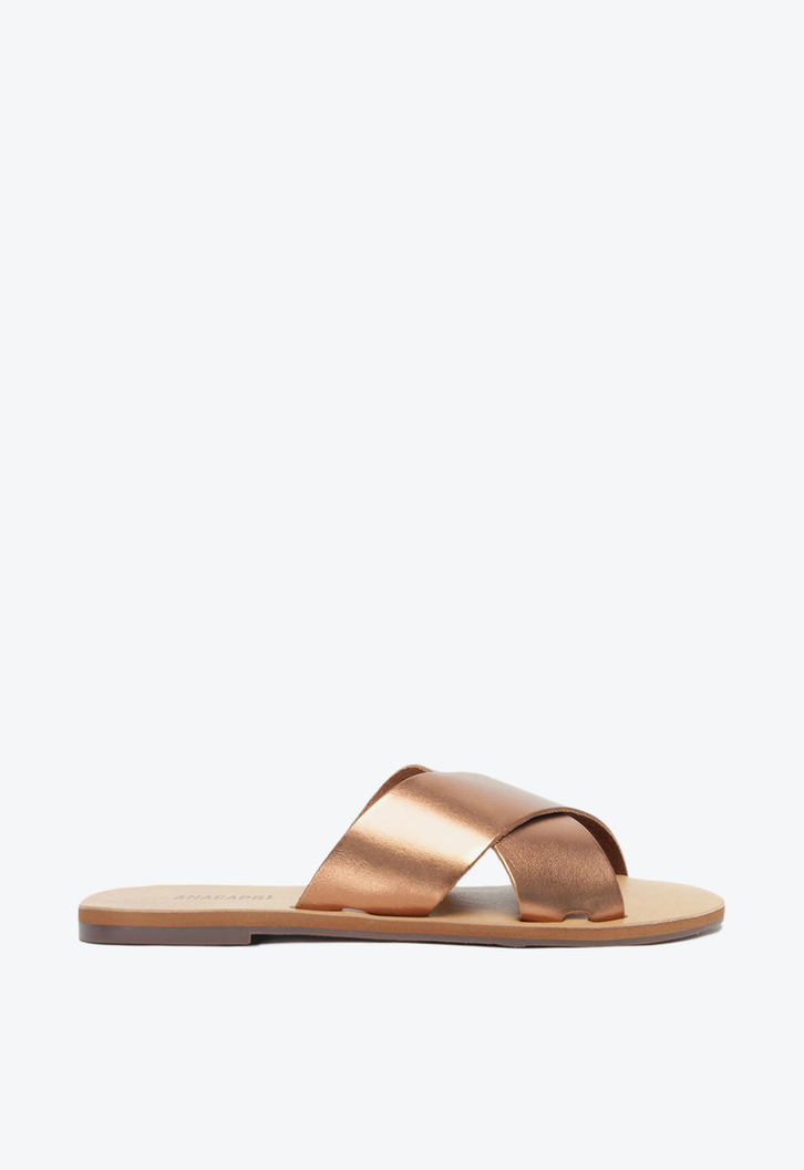 Sandália Rasteira Bronze Anacapri Tachas