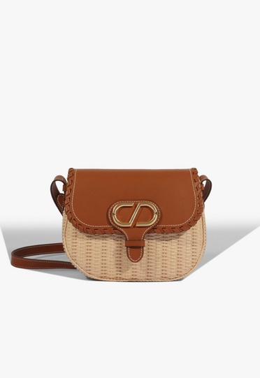 Bolsa Shoulder Média Couro Bege e Marrom | ZZ MALL
