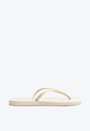Chinelo De Dedo Bege Brizza  Panacota Jelly Bico Redondo