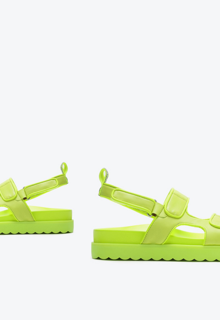 Sandália Papete Verde Neon