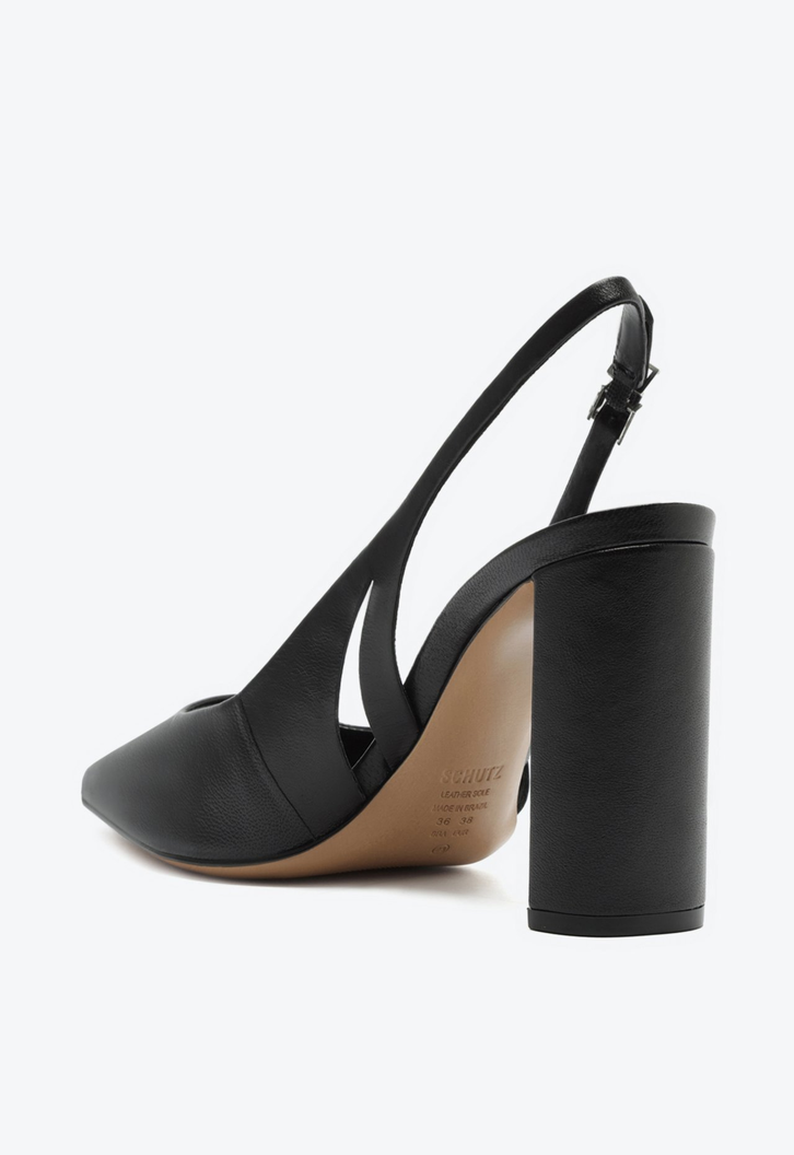 Sapato Scarpin Couro Preto