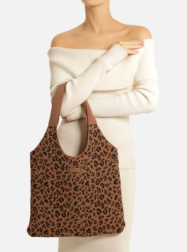 Bolsa Shopping Animal Print Knit Grande Brizza