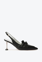 Sapato Scarpin Preto Schutz Slingback Salto Médio Couro