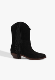 Bota Tess West Camurça Preta