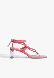 Sandália Mila Salto Bloco Médio Rosa