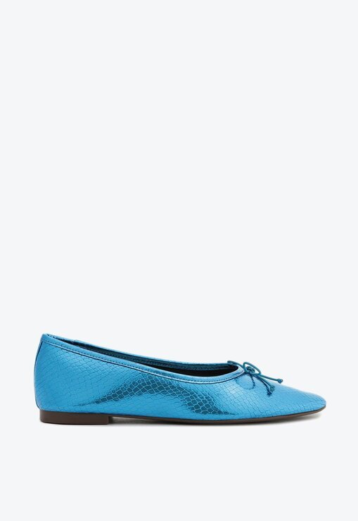 SAPATILHA AZUL SCHUTZ BALLERINA COURO