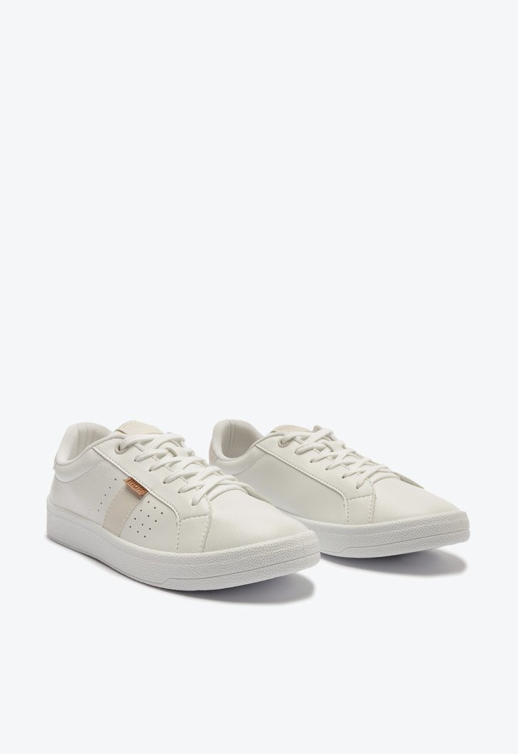 Tênis Pontilhado Basic Branco E Bege
