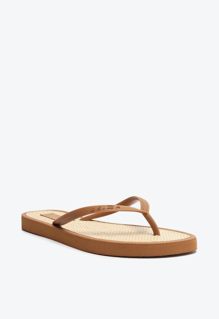 Chinelo De Dedo Marrom Brown Brizza  Cooper Bico Redondo