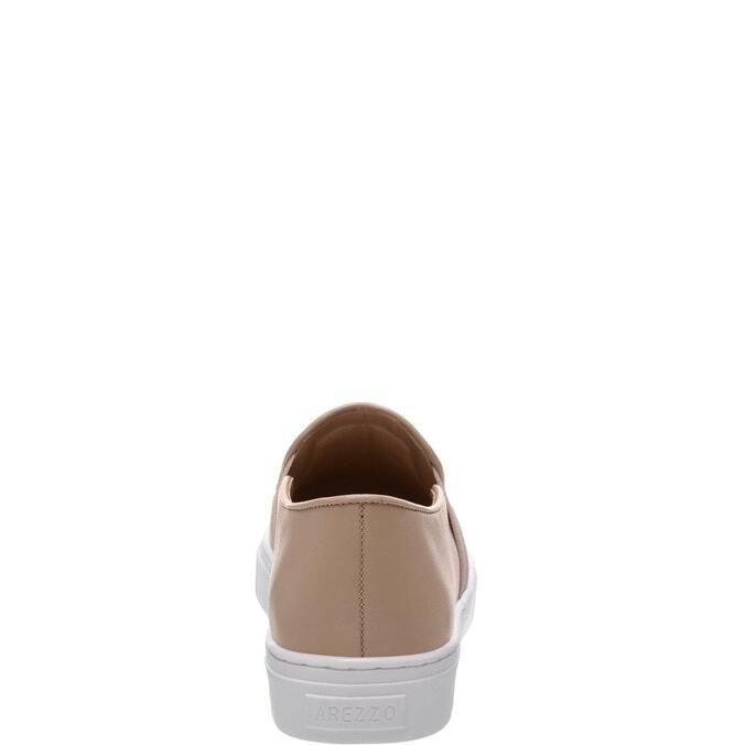 Tênis Arezzo Slip On Couro Nappa Light Cream