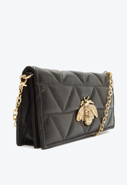 Bolsa Carteira  Believe Matelassê Couro Preta