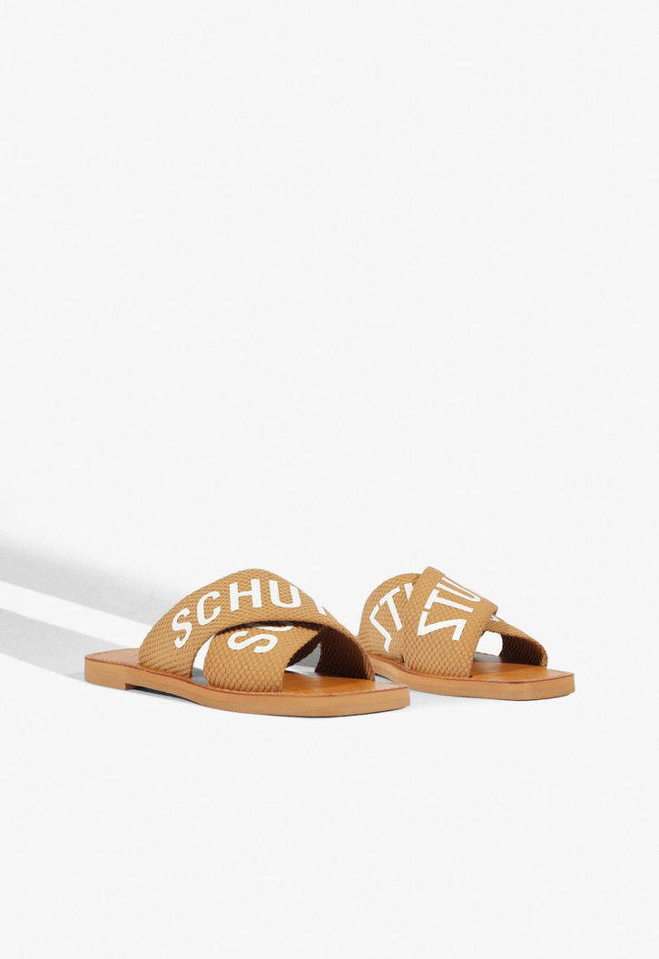 Sandália Rasteira X Schutz Logo Marrom