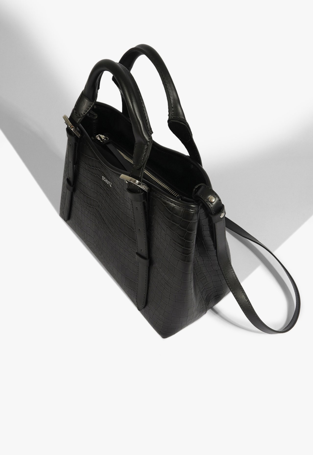 MCSK様 Bolsa Tiracolo Média Com Tampa e Puxador Marrom | ZZ MALL