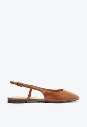 Sapatilha Marrom Anacapri Slingback Bico Quadrado Basic