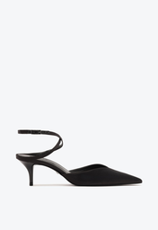 Sapato Scarpin Preto Schutz Salto Médio Tiras Couro