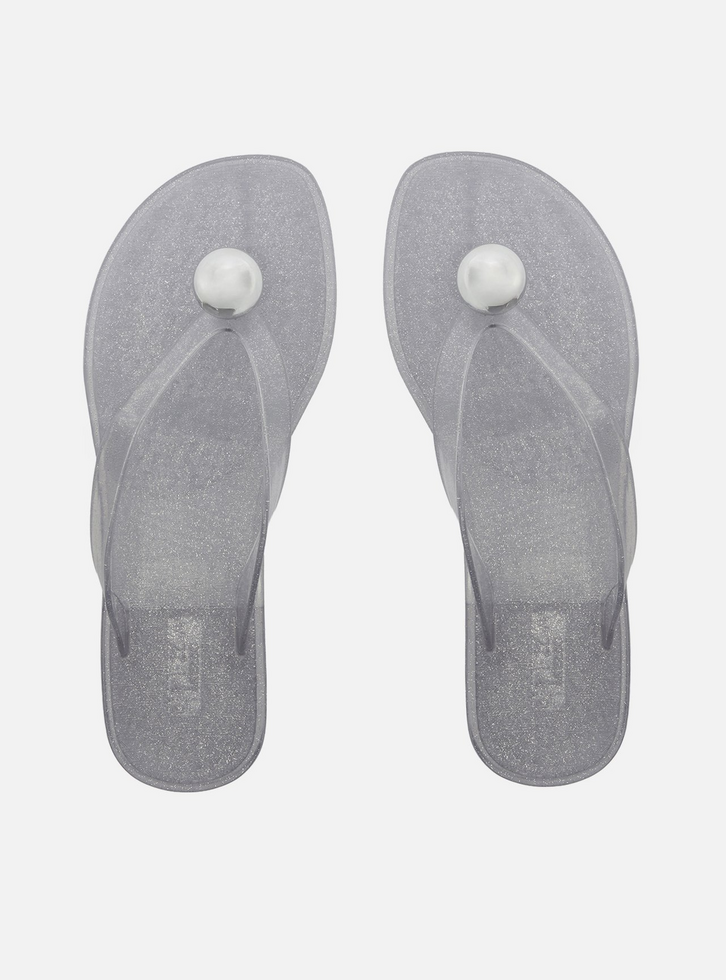 Chinelo Prata Jelly Glow Esfera