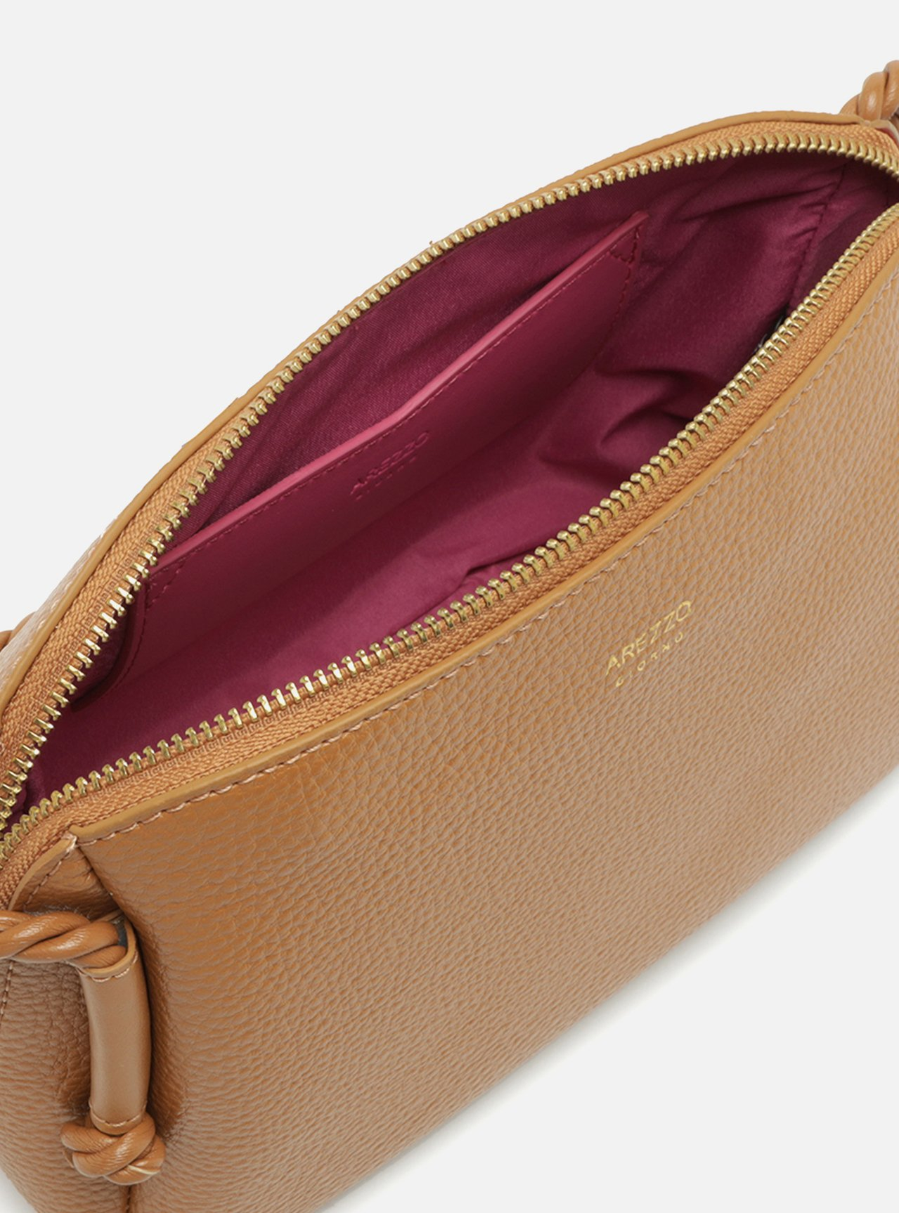 Bolsa Tiracolo Marrom Arezzo Giorno Pequena Alça Trançada | ZZ MALL