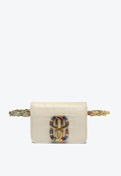 POCHETE BRANCA SCHUTZ RAINBOW COURO CROCO CORRENTE