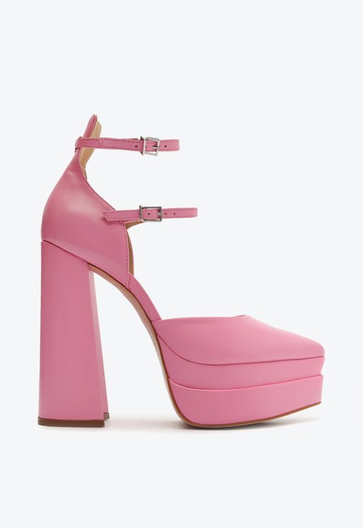 Sandália Meia Pata Elysee Couro Rosa