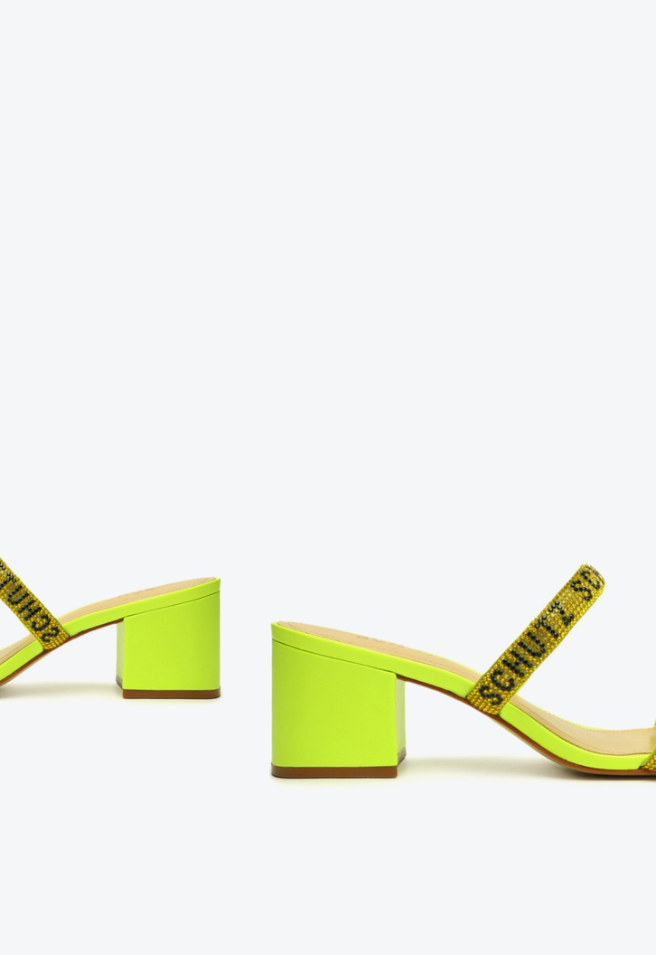 Sandália Salto Bloco Schutz Verde Neon