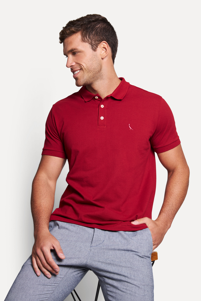 CAMISA POLO VERMELHA RESERVA PIQUET CLASSICA