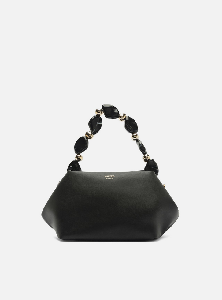 Bolsa Tote Preta Média Alça Pedras | ZZ MALL