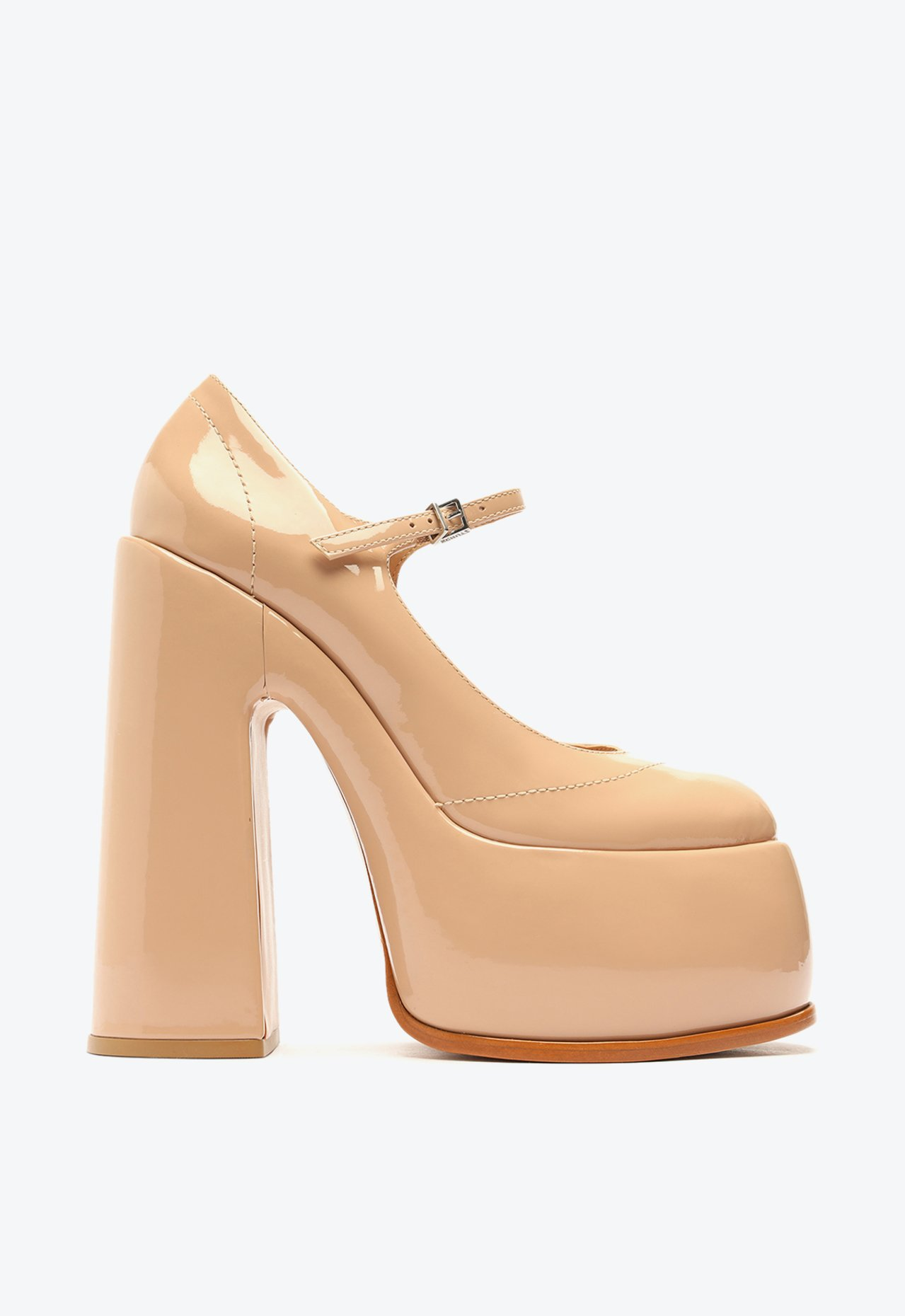 Sapato Scarpin Meia Pata Bege Schutz Zayne Verniz | ZZ MALL