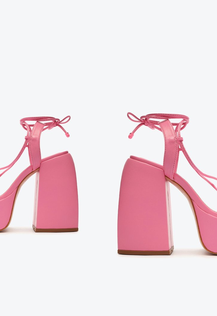 SANDÁLIA PLATAFORMA ROSA SCHUTZ ARETHA LACE UP