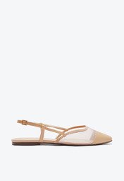 Sapatilha Bege Anacapri Slingback Tela Transparência