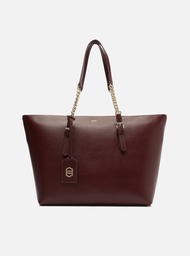 Bolsa Shopping Vinho Couro Grande Alça Corrente