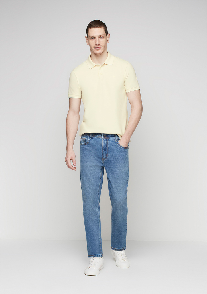 Camisa Polo Amarela Dzarm Em Malha Piquet