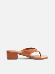 Sandália Marrom Arezzo Salto Bloco Flip-Flop