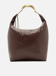 Bolsa Hobo Marrom Arezzo Couro Tressê Grande Silvia Braz
